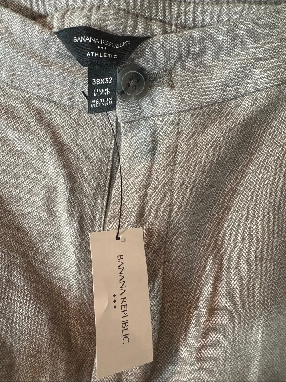 Banana Republic Light Brown Athletic Fit Linen Blend Men's Dress Pants